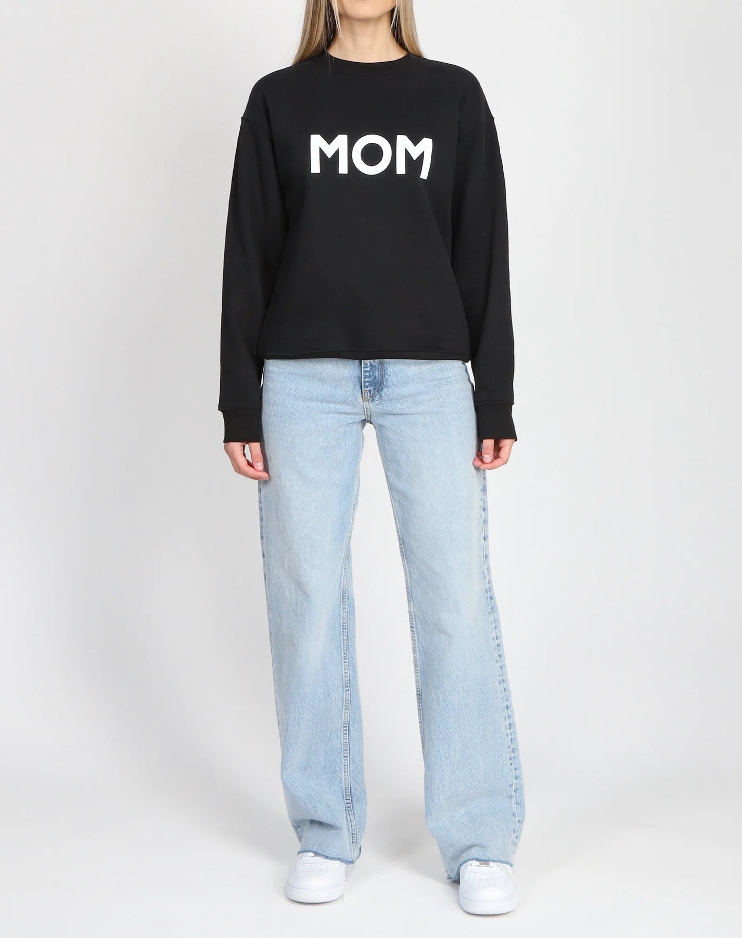 The "MOM" Classic Crew Neck Sweatshirt | Sage or Black Brunette The Label