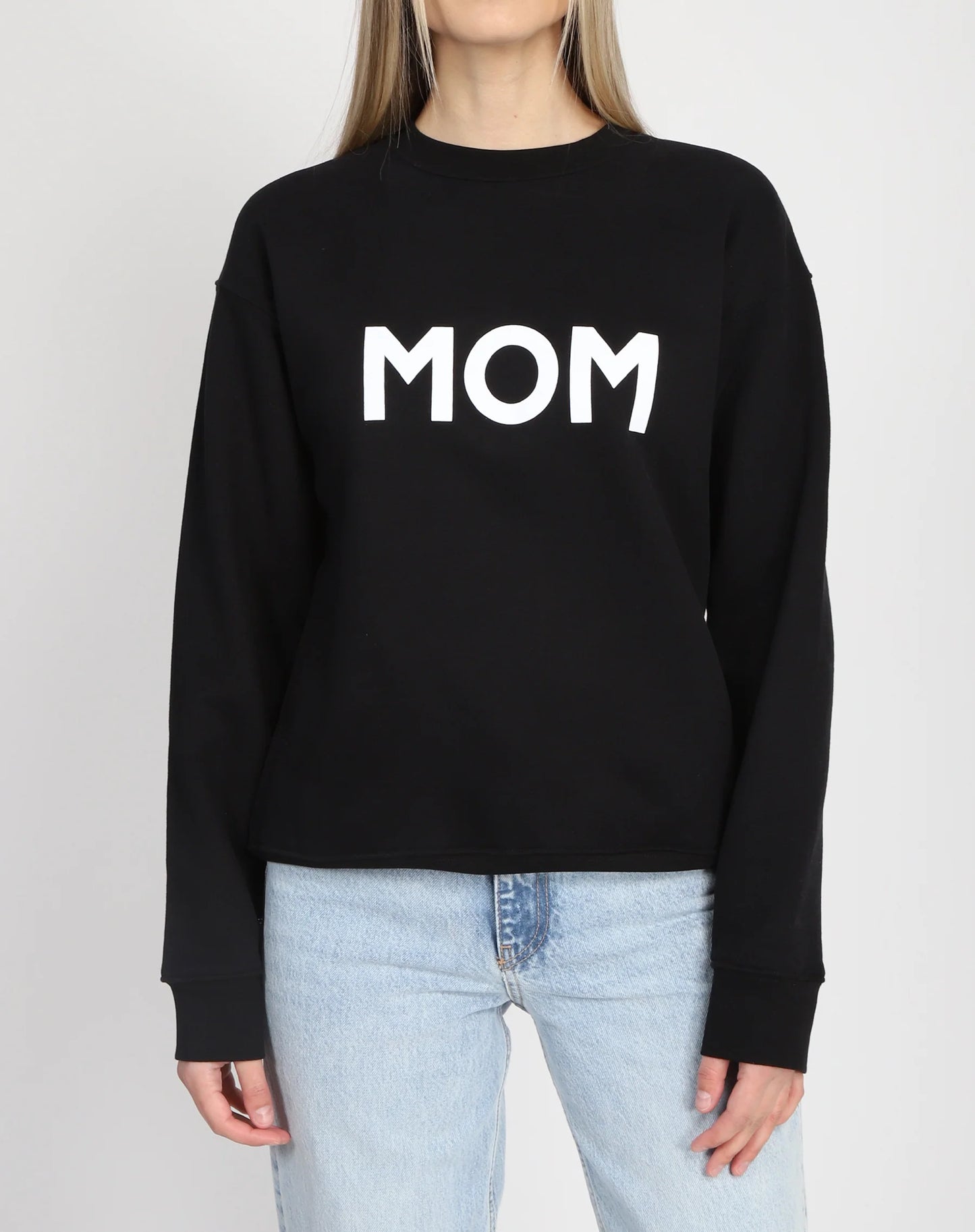 The "MOM" Classic Crew Neck Sweatshirt | Sage or Black Brunette The Label