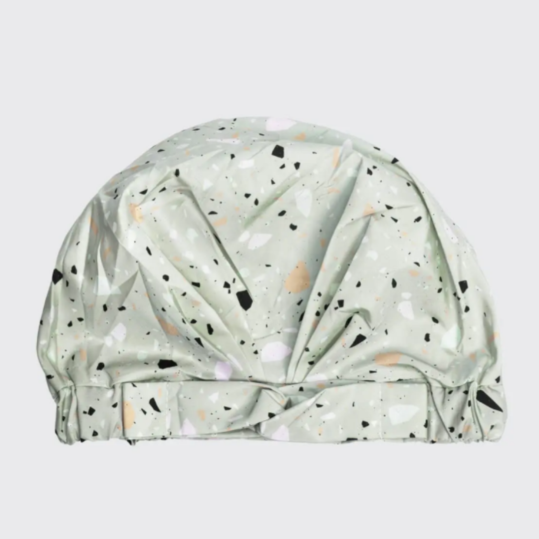 Kitsch Luxury Shower Cap - Sage Terrazzo