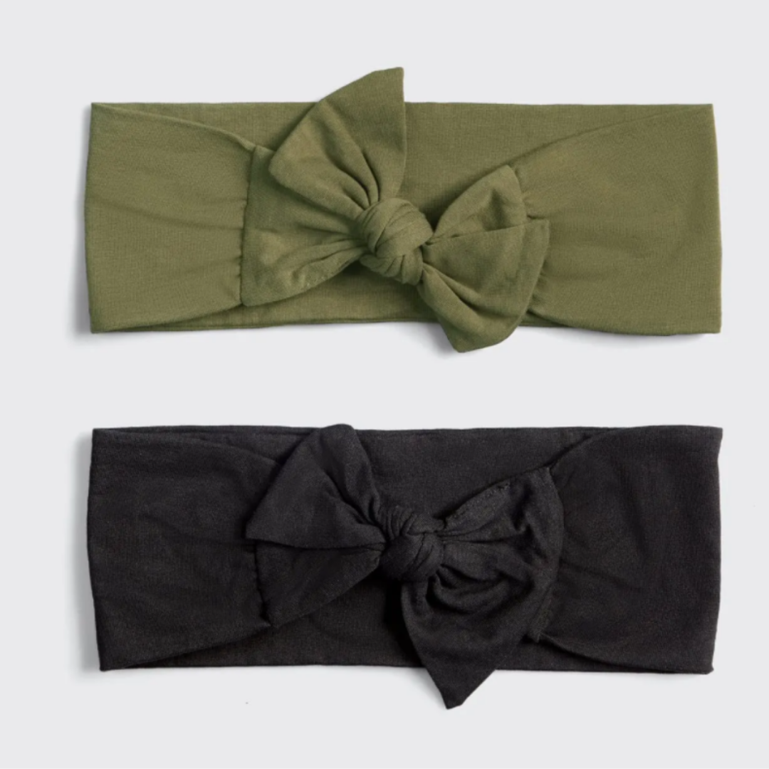 Kitsch Cotton Adjustable Headband 2pc - Moss