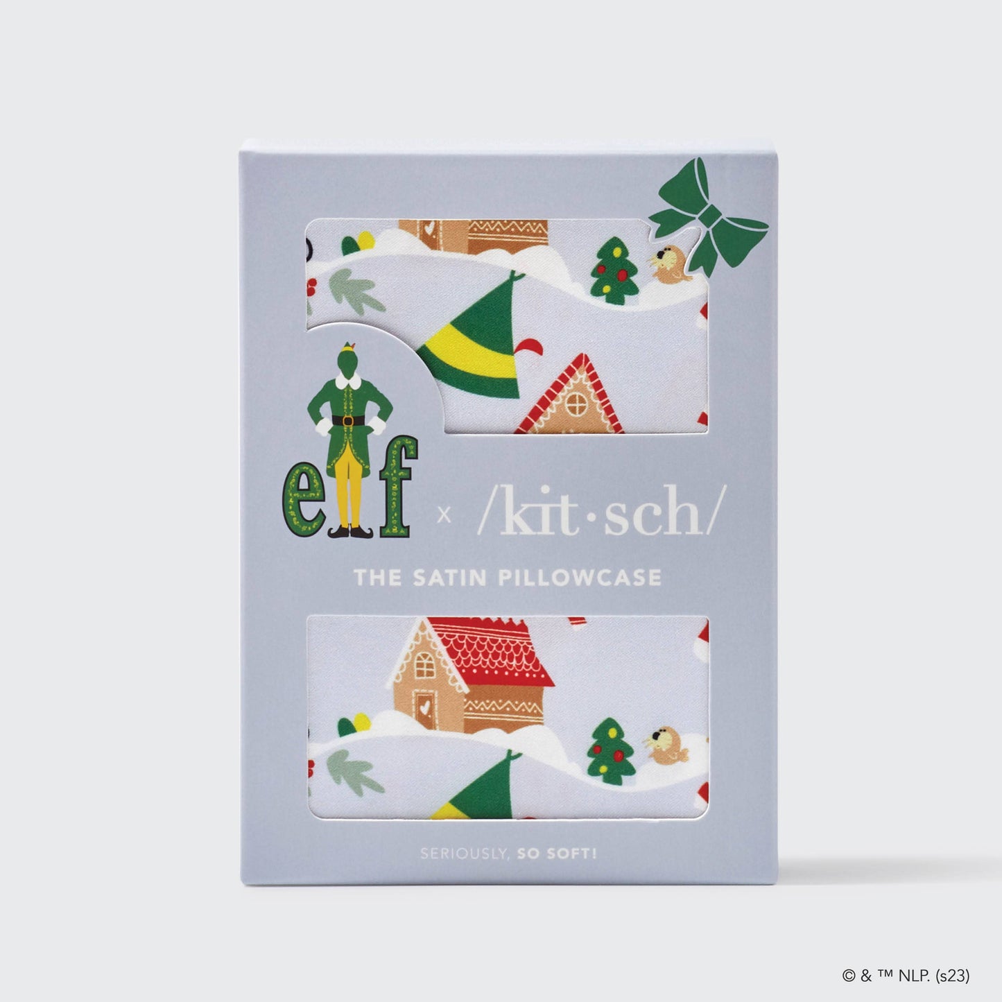 elf x kitsch Satin Pillowcase- Periwinkle Christmas