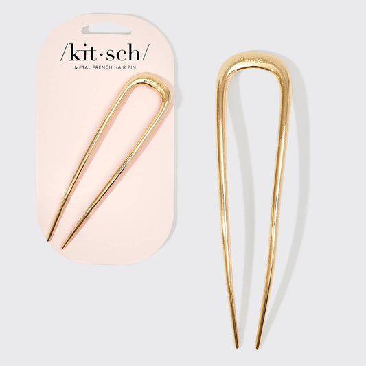 Metal French Hair Pin 1pc- Gold