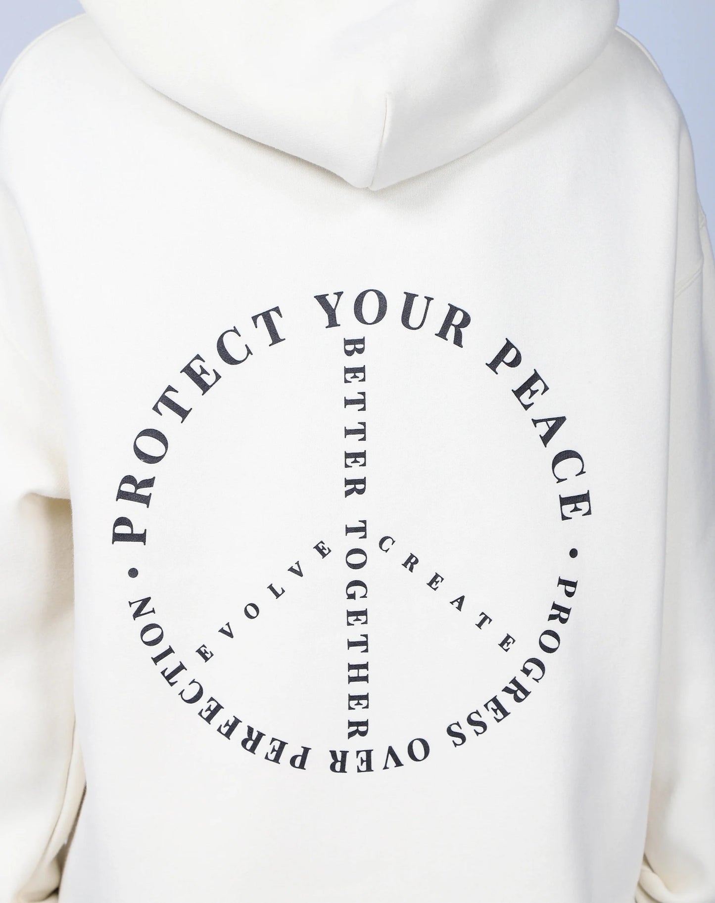 The "PROTECT YOUR PEACE" Big Sister Hoodie | Almond Milk & Black Brunette The Label
