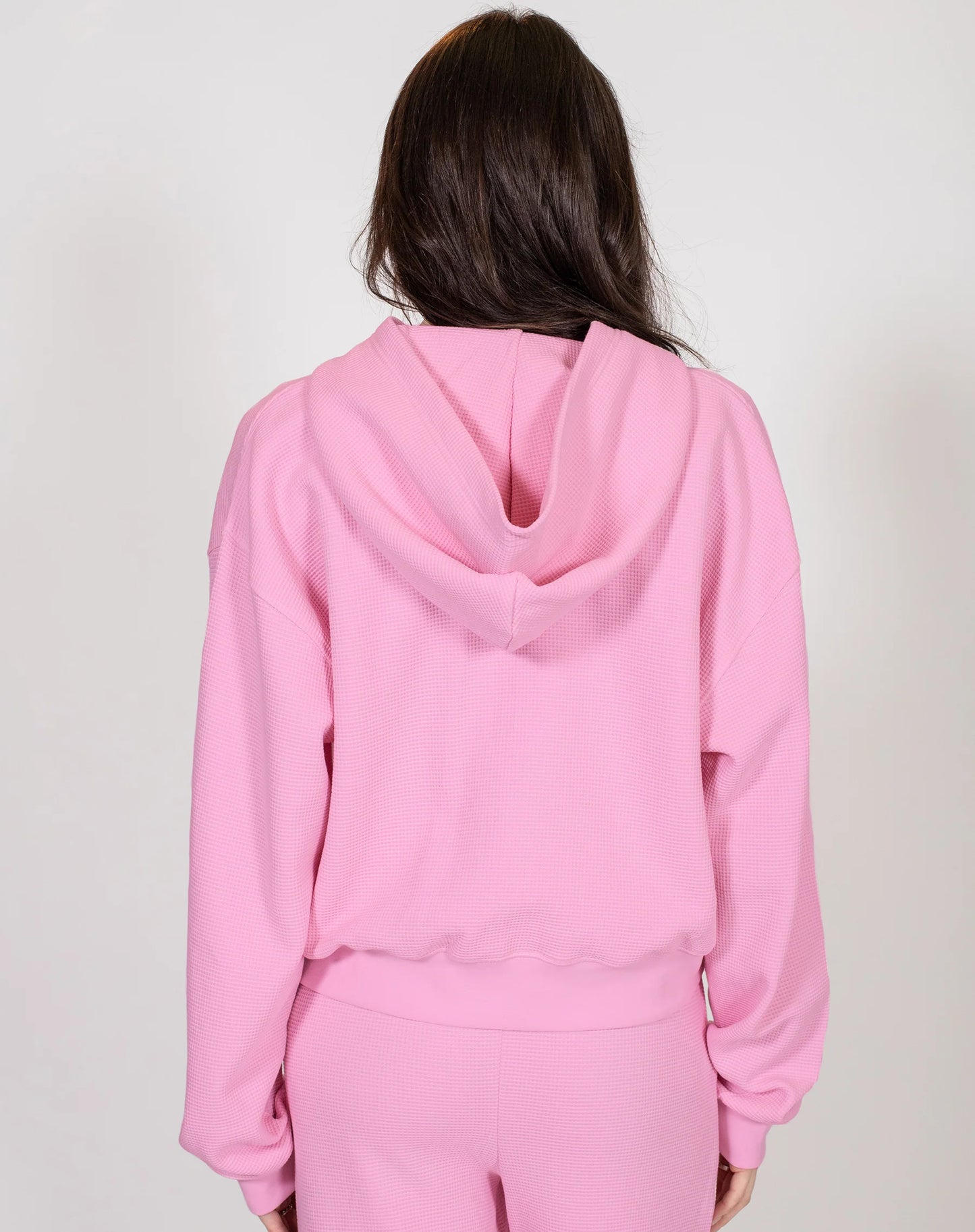Brunette the Label Waffle Knit Full Zip Middle Sister Hoodie