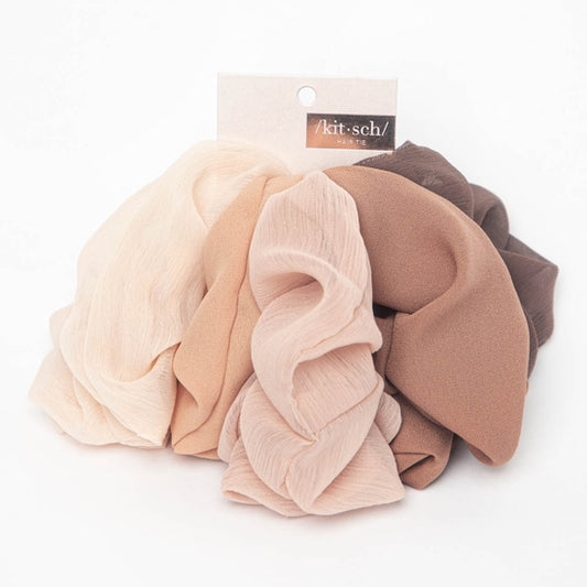 Kitsch Crepe Scrunchies 5pc - Terra Cotta