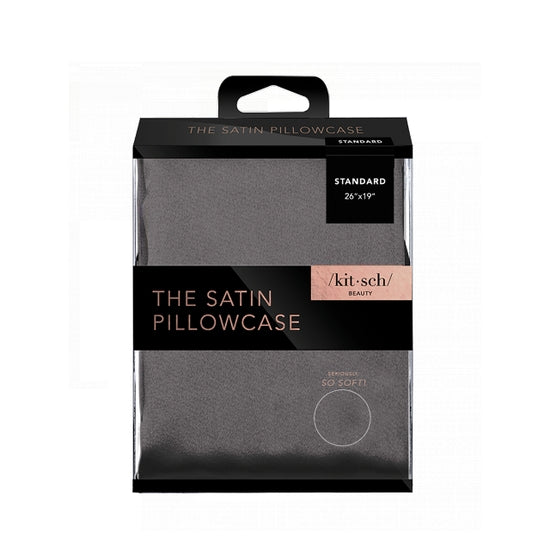 Kitsch Satin Standard Pillowcase - Charcoal
