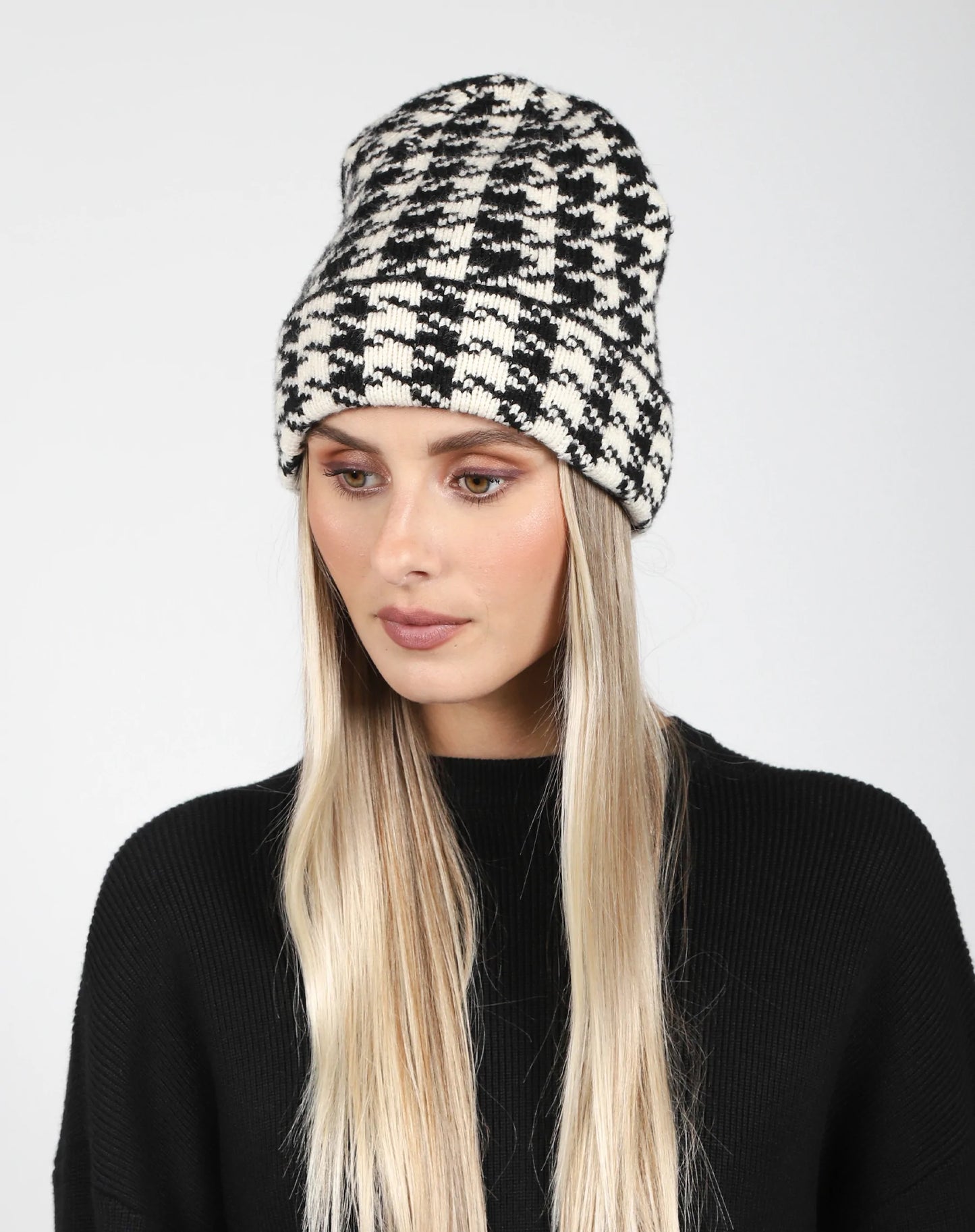 Houndstooth Toque Brunette The Lable