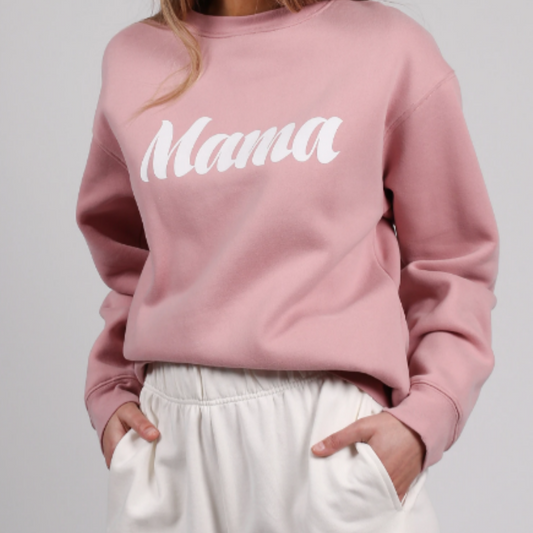 The "MAMA" Classic Crew Neck Sweatshirt | Misty Mauve Brunette The Label