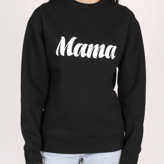 The "MAMA" Classic Crew Neck Sweatshirt | Black Brunette The Label