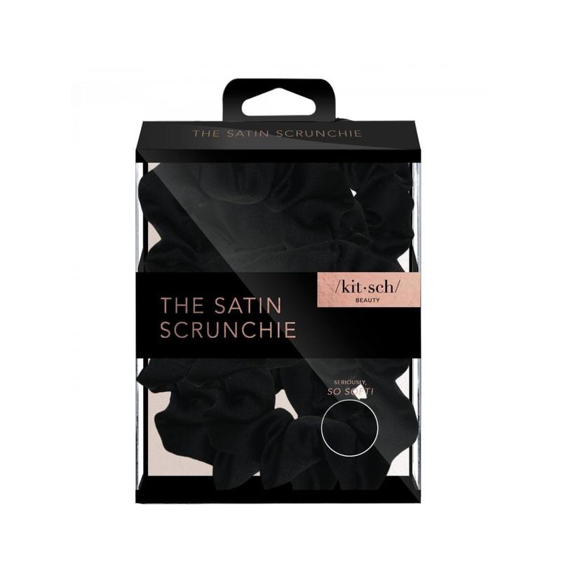 Kitsch Satin Sleep Scrunchies 5pc - Black